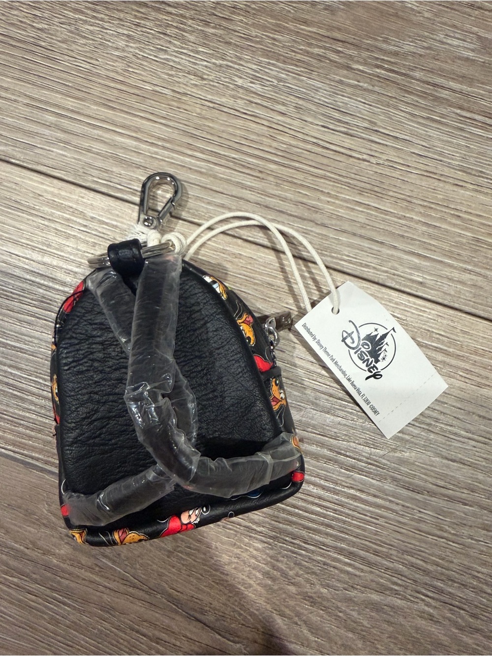 Loungefly Black Mini Backpack Coin Purse with Colorful Disney Faces - Picture 2 of 2